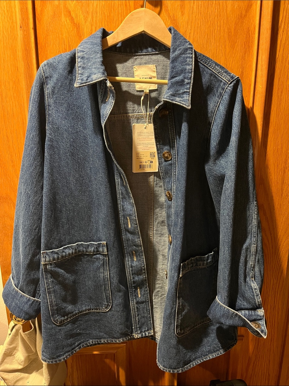 Sezane Gab Denim Blue Jacket NWT Size 4 / 36